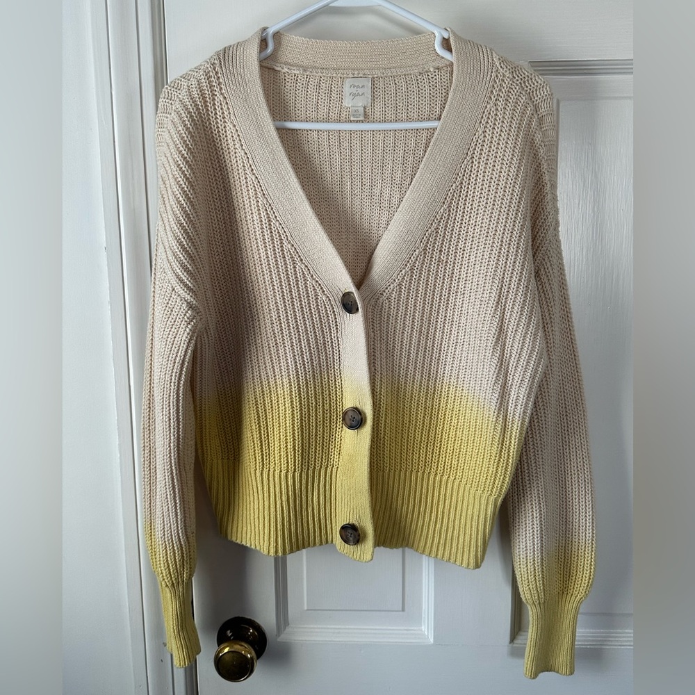 Roan + Ryan Cream and Yellow Ombre Cardigan from Evereve